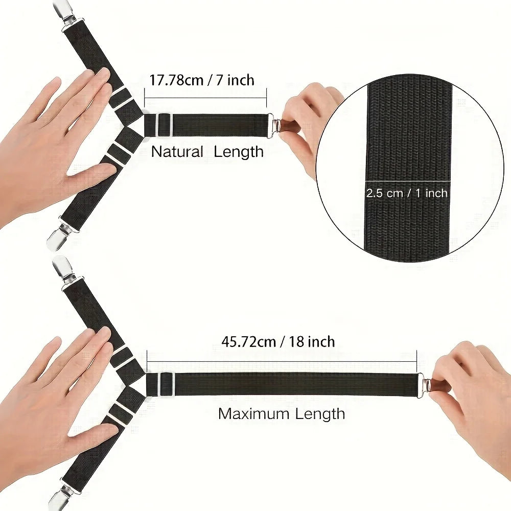 4pcs Sheet Holder Strap Sheet Holder Sheet Holder Buckle - Adjustable Elastic Sheet Holder For Wrinkled Sheets