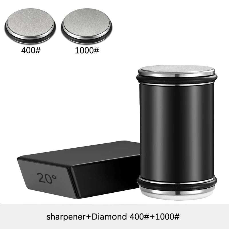 Premium Rolling Knife Sharpener – Double-Sided Diamond Sharpening System with 15° & 20° Magnetic Angle Guide