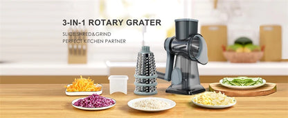 LMETJMA 3 in 1 Rotary Cheese Grater Versatile
