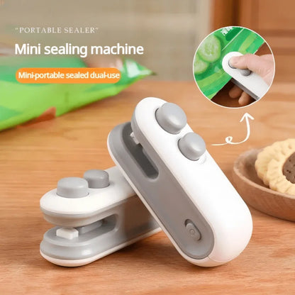 Mini USB Rechargeable Bag Sealer – Portable Food Storage Heat Sealing Machine. Sealing & Cutting 2-In-1, Comes With Potato Chip Cutter.