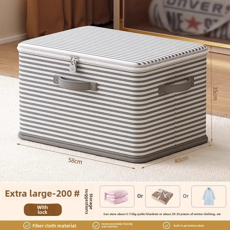 Premium Foldable Lockable Storage Box – Large Closet Organizer with Secure Lock for Clothes, Blankets & Toys
