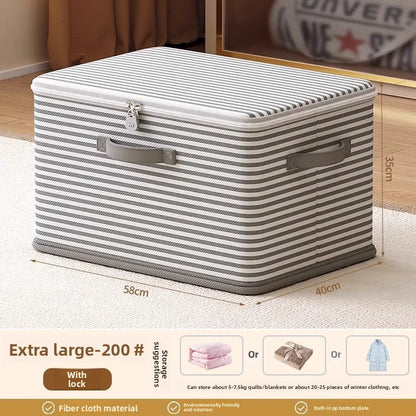 Premium Foldable Lockable Storage Box – Large Closet Organizer with Secure Lock for Clothes, Blankets & Toys