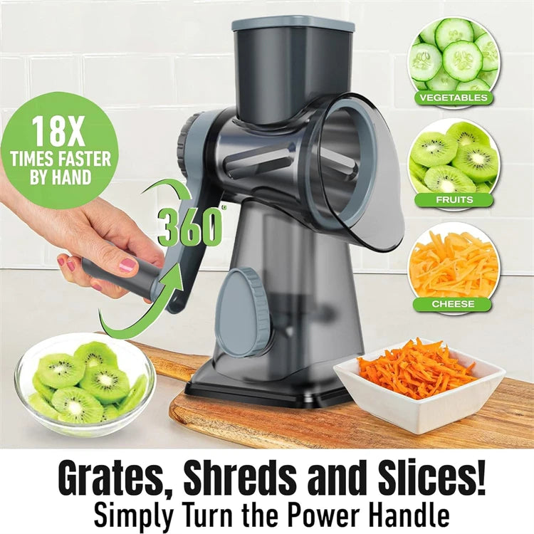 LMETJMA 3 in 1 Rotary Cheese Grater Versatile