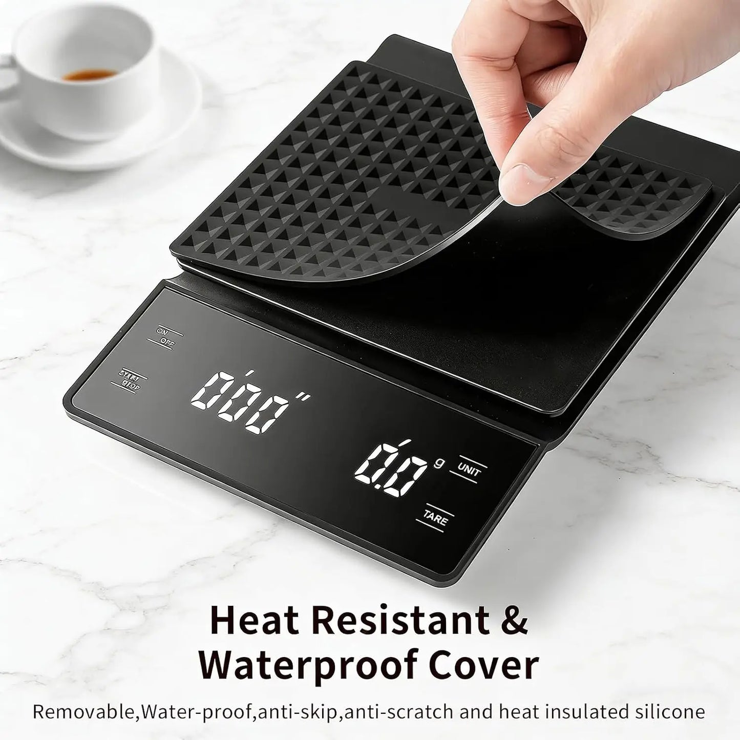 High Precision Coffee Scale, 3kg/0.1g, Digital Kitchen Scale with Timer for Espresso & Pour-Over
