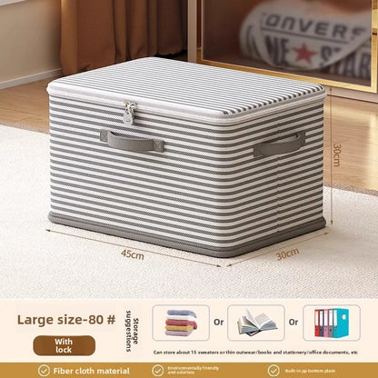 Premium Foldable Lockable Storage Box – Large Closet Organizer with Secure Lock for Clothes, Blankets & Toys