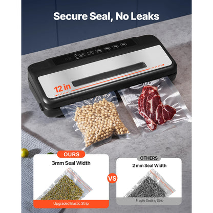 120W Automatic Vacuum Food Sealer Machine – Fresh Food Preservation System. 7-in-1