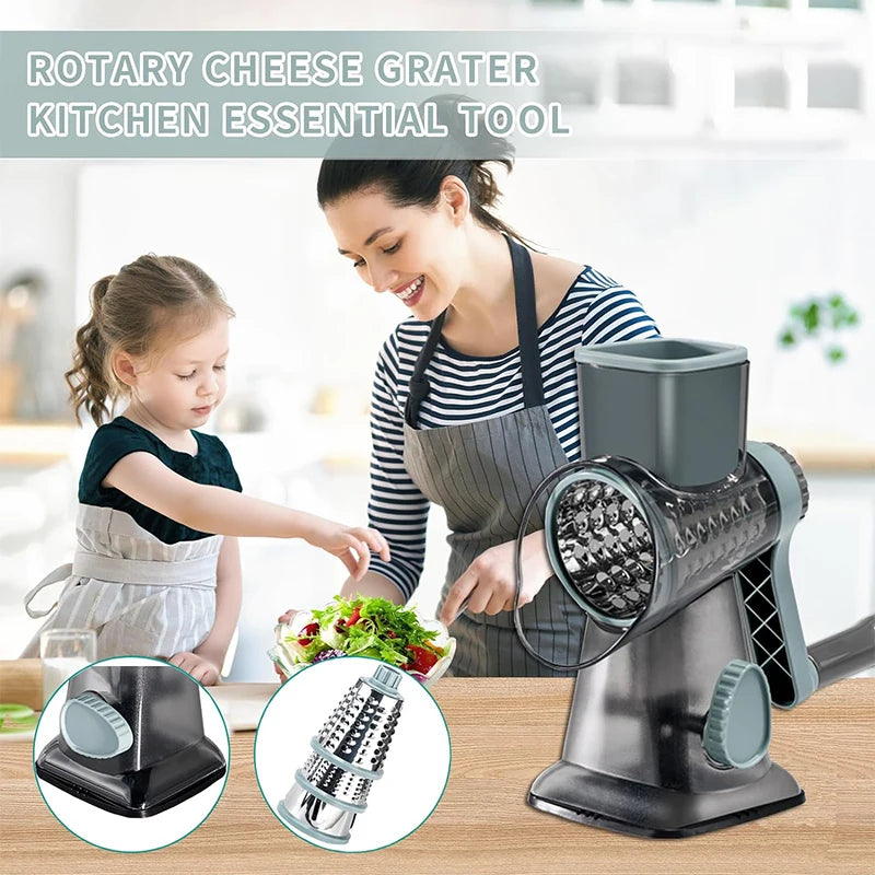 LMETJMA 3 in 1 Rotary Cheese Grater Versatile