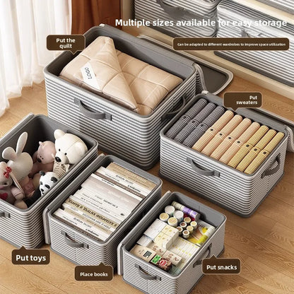 Premium Foldable Lockable Storage Box – Large Closet Organizer with Secure Lock for Clothes, Blankets & Toys