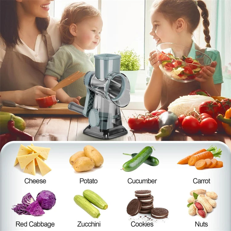 LMETJMA 3 in 1 Rotary Cheese Grater Versatile
