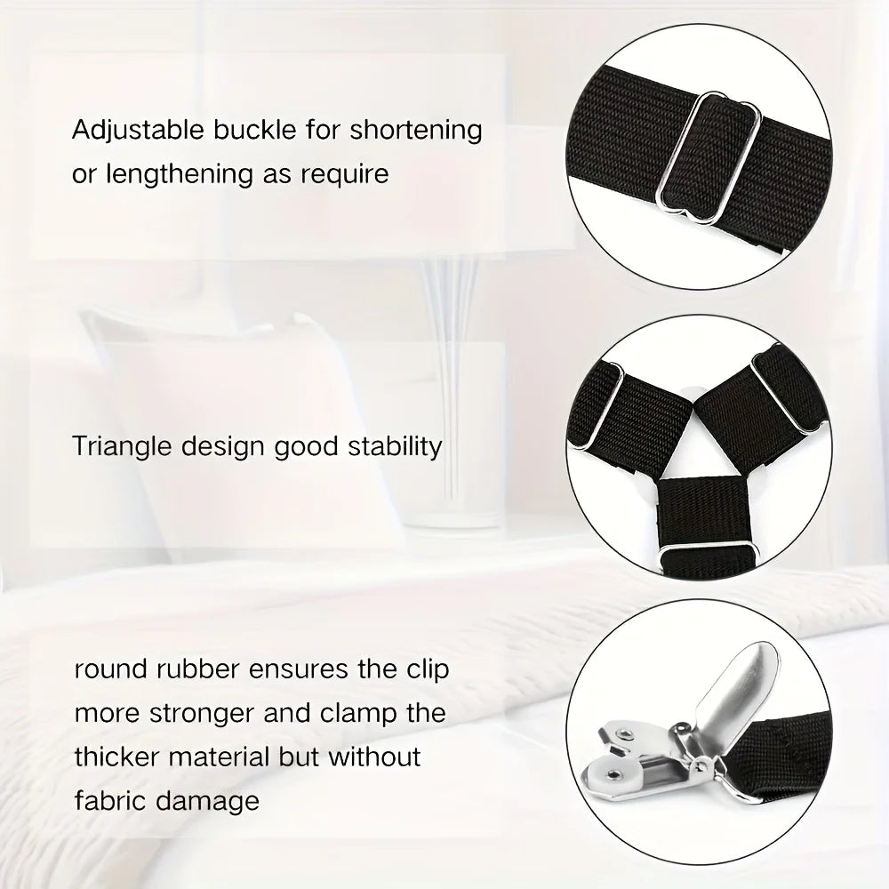 4pcs Sheet Holder Strap Sheet Holder Sheet Holder Buckle - Adjustable Elastic Sheet Holder For Wrinkled Sheets