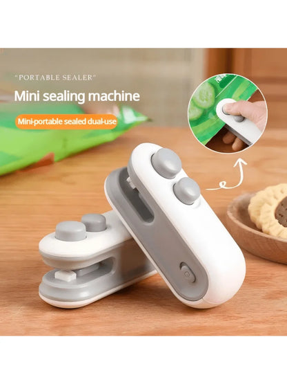 Mini USB Rechargeable Bag Sealer – Portable Food Storage Heat Sealing Machine. Sealing & Cutting 2-In-1, Comes With Potato Chip Cutter.