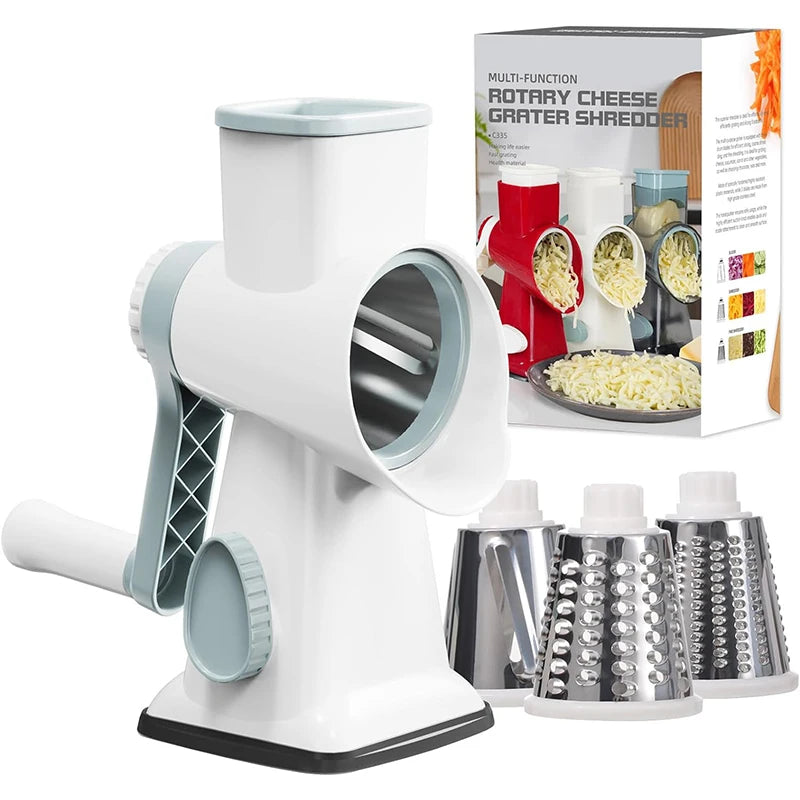 LMETJMA 3 in 1 Rotary Cheese Grater Versatile