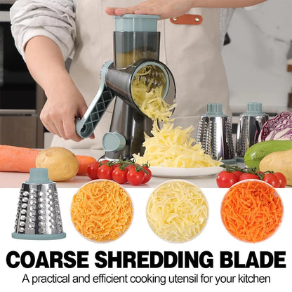 LMETJMA 3 in 1 Rotary Cheese Grater Versatile