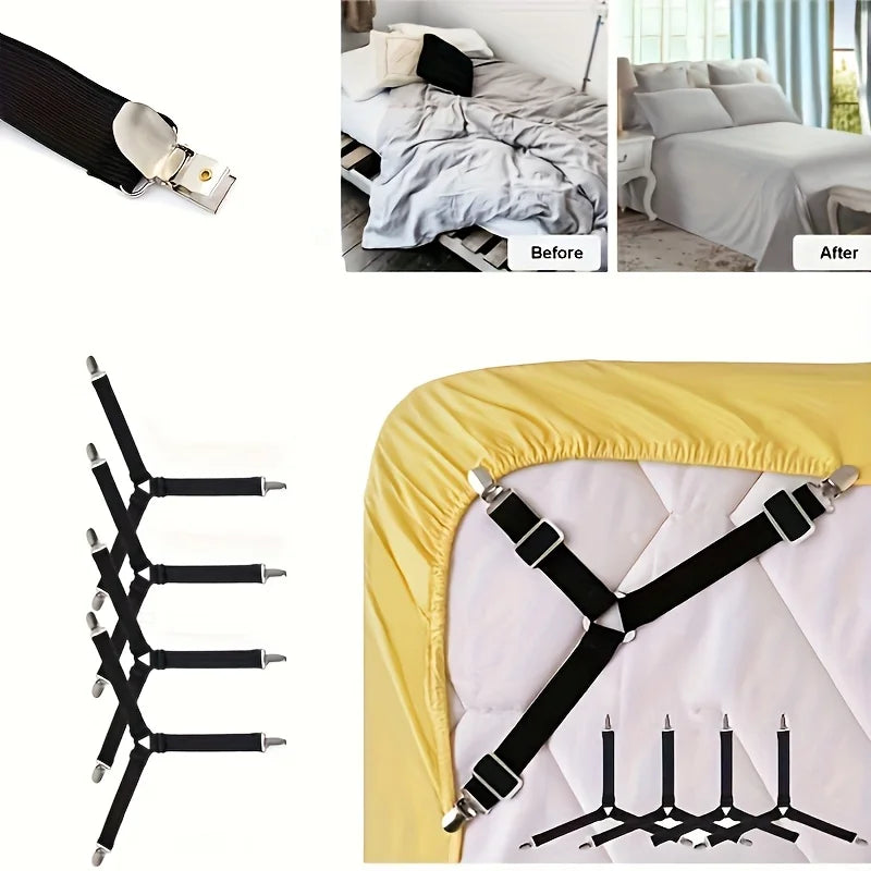 4pcs Sheet Holder Strap Sheet Holder Sheet Holder Buckle - Adjustable Elastic Sheet Holder For Wrinkled Sheets