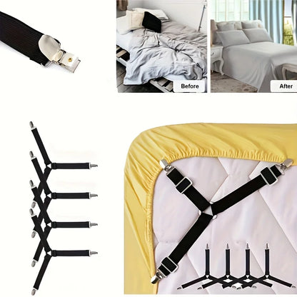 4pcs Sheet Holder Strap Sheet Holder Sheet Holder Buckle - Adjustable Elastic Sheet Holder For Wrinkled Sheets