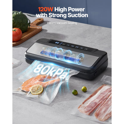 120W Automatic Vacuum Food Sealer Machine – Fresh Food Preservation System. 7-in-1