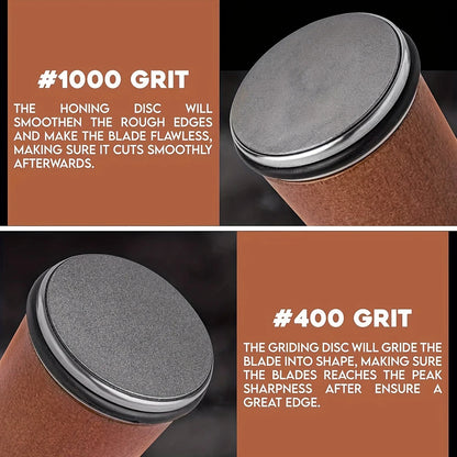 Premium Rolling Knife Sharpener – Double-Sided Diamond Sharpening System with 15° & 20° Magnetic Angle Guide
