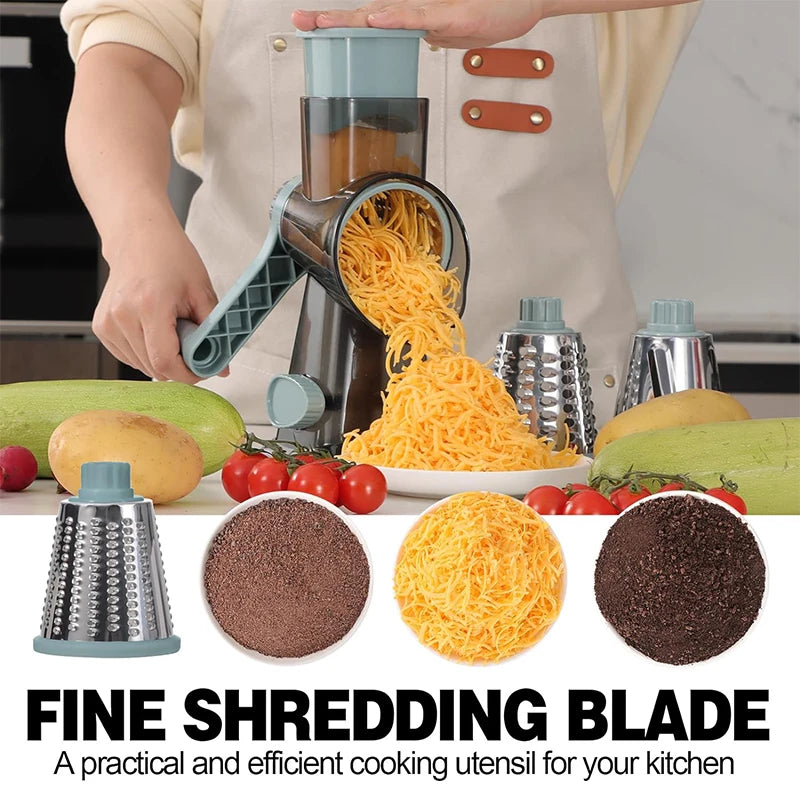 LMETJMA 3 in 1 Rotary Cheese Grater Versatile