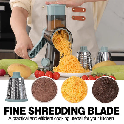LMETJMA 3 in 1 Rotary Cheese Grater Versatile