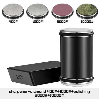 Premium Rolling Knife Sharpener – Double-Sided Diamond Sharpening System with 15° & 20° Magnetic Angle Guide