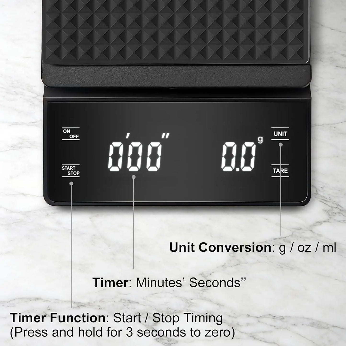 High Precision Coffee Scale, 3kg/0.1g, Digital Kitchen Scale with Timer for Espresso & Pour-Over