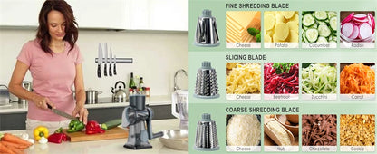 LMETJMA 3 in 1 Rotary Cheese Grater Versatile