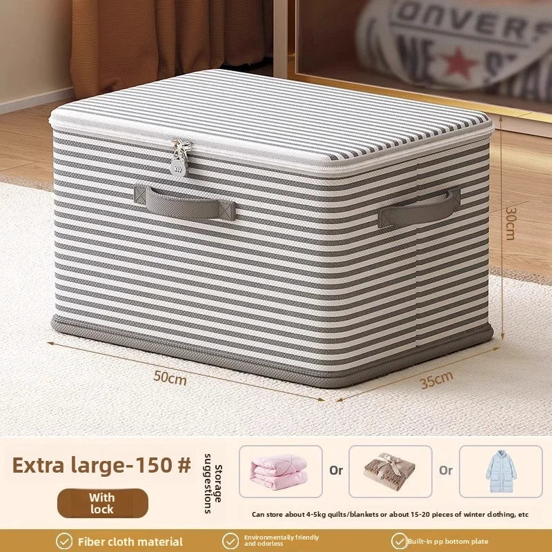 Premium Foldable Lockable Storage Box – Large Closet Organizer with Secure Lock for Clothes, Blankets & Toys