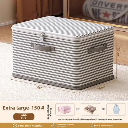 Premium Foldable Lockable Storage Box – Large Closet Organizer with Secure Lock for Clothes, Blankets & Toys