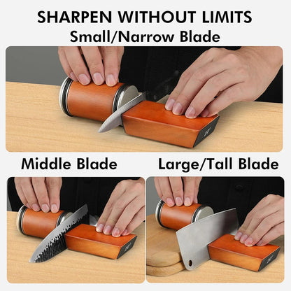 Premium Rolling Knife Sharpener – Double-Sided Diamond Sharpening System with 15° & 20° Magnetic Angle Guide