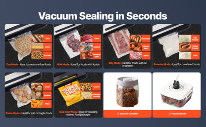 120W Automatic Vacuum Food Sealer Machine – Fresh Food Preservation System. 7-in-1